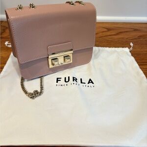 Furla Pink Crossbody Bag with Chain Strap
